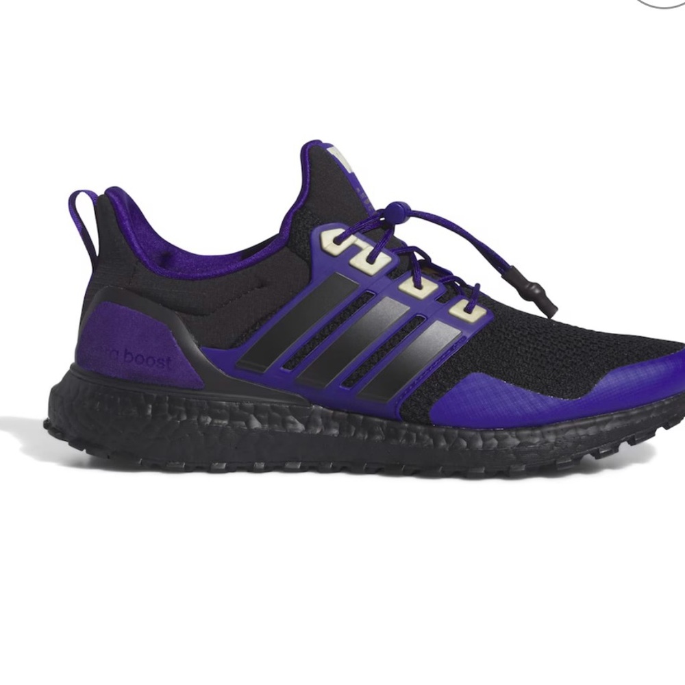 **NWT** Adidas Black/Purple Washington Huskies Running Shoes - Picture 3 of 8